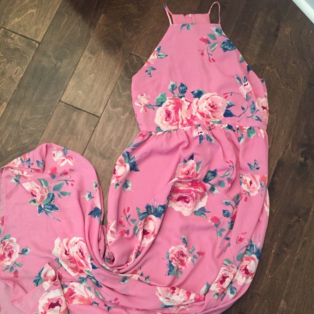 Pink floral dress